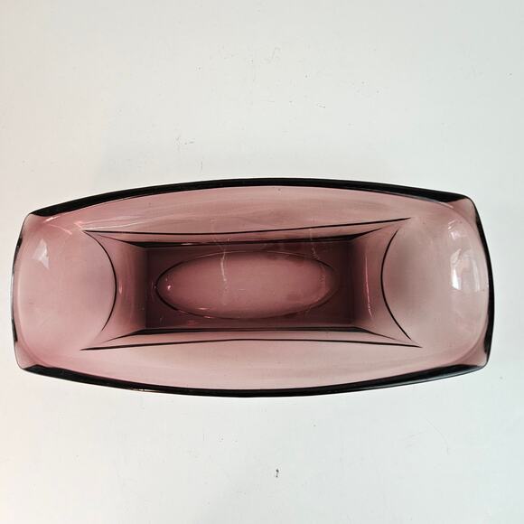 Vintage amethyst glass relish tray dish 4x9.5 - Picture 8 of 10